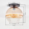 Koyoto Plafondlamp, Kogellampje 30 cm Amber, Duidelijk, 1-licht