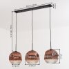 Ripoll Hanglamp, Kogellampje, Hanglamp Duidelijk, Koperkleurig, 3-lichts