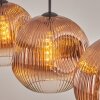 Ripoll Hanglamp, Kogellampje, Hanglamp Duidelijk, Koperkleurig, 3-lichts