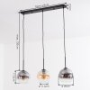 Koyoto Hanglamp, Kogellampje, Hanglamp Amber, Duidelijk, Rookkleurig, 3-lichts