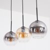 Koyoto Hanglamp, Kogellampje, Hanglamp Amber, Duidelijk, Rookkleurig, 3-lichts