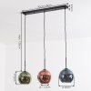 Koyoto Hanglamp, Kogellampje, Hanglamp Blauw, Groen, Koperkleurig, 3-lichts
