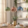 Koyoto Hanglamp, Kogellampje, Hanglamp Blauw, Groen, Duidelijk, Koperkleurig, 3-lichts