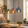 Koyoto Hanglamp, Kogellampje, Hanglamp Blauw, Groen, Duidelijk, Koperkleurig, 3-lichts