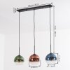 Koyoto Hanglamp, Kogellampje, Hanglamp Blauw, Groen, Duidelijk, Koperkleurig, 3-lichts