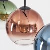 Koyoto Hanglamp, Kogellampje, Hanglamp Blauw, Groen, Duidelijk, Koperkleurig, 3-lichts