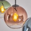 Koyoto Hanglamp, Kogellampje, Hanglamp Blauw, Groen, Duidelijk, Koperkleurig, 3-lichts