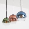 Koyoto Hanglamp, Kogellampje, Hanglamp Blauw, Groen, Duidelijk, Koperkleurig, 3-lichts