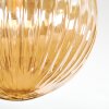 Chehalis Plafondlamp, Kogellampje Amber, Chroom, Rookkleurig, 3-lichts