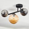Chehalis Plafondlamp, Kogellampje Amber, Chroom, Rookkleurig, 3-lichts