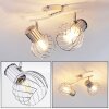 Barakaldo Plafondlamp Chroom, Wit, 2-lichts