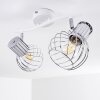 Barakaldo Plafondlamp Chroom, Wit, 2-lichts