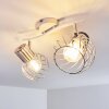 Barakaldo Plafondlamp Chroom, Wit, 2-lichts