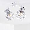 Barakaldo Plafondlamp Chroom, Wit, 2-lichts