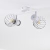 Barakaldo Plafondlamp Chroom, Wit, 2-lichts