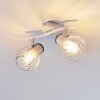 Barakaldo Plafondlamp Chroom, Wit, 2-lichts