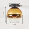 Koyoto Plafondlamp, Kogellampje 30 cm Goud, Duidelijk, 1-licht