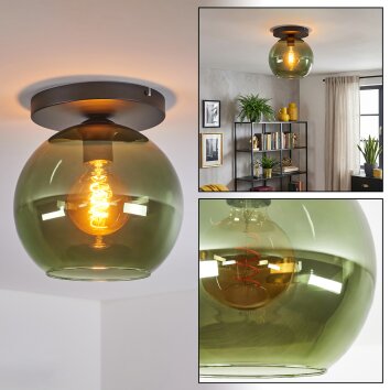 Koyoto Plafondlamp, Kogellampje 25 cm Groen, 1-licht