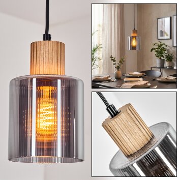 Mador Hanglamp, Hanglamp Natuurlijke kleuren, Zwart, 1-licht