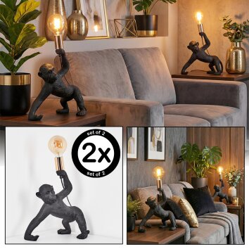 Kemor Tafellamp Goud, Zwart, 1-licht