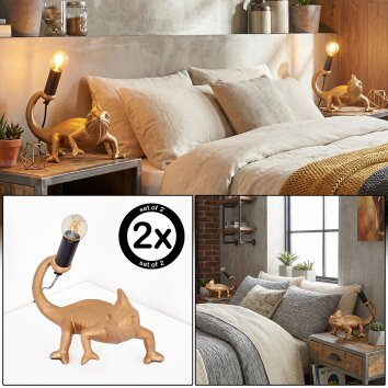 Lyrion Tafellamp Goud, Zwart, 1-licht