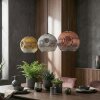 Ripoll Hanglamp, Kogellampje, Hanglamp Chroom, Goud, Duidelijk, Koperkleurig, Rookkleurig, 3-lichts