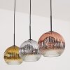 Ripoll Hanglamp, Kogellampje, Hanglamp Chroom, Goud, Duidelijk, Koperkleurig, Rookkleurig, 3-lichts