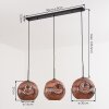 Ripoll Hanglamp, Kogellampje, Hanglamp Koperkleurig, 3-lichts