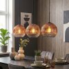 Ripoll Hanglamp, Kogellampje, Hanglamp Duidelijk, Koperkleurig, 3-lichts