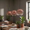 Ripoll Hanglamp, Kogellampje, Hanglamp Duidelijk, Koperkleurig, 3-lichts