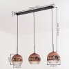Ripoll Hanglamp, Kogellampje, Hanglamp Duidelijk, Koperkleurig, 3-lichts