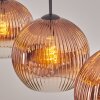 Ripoll Hanglamp, Kogellampje, Hanglamp Duidelijk, Koperkleurig, 3-lichts