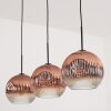 Ripoll Hanglamp, Kogellampje, Hanglamp Duidelijk, Koperkleurig, 3-lichts