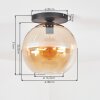 Koyoto Plafondlamp, Kogellampje 30 cm Amber, 1-licht