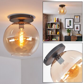 Koyoto Plafondlamp, Kogellampje 30 cm Amber, 1-licht