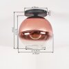 Koyoto Plafondlamp, Kogellampje 30 cm Duidelijk, Koperkleurig, 1-licht