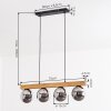 Gastor Hanglamp, Kogellampje, Hanglamp Natuurlijke kleuren, Zwart, 4-lichts