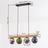 Gastor Hanglamp, Kogellampje, Hanglamp Natuurlijke kleuren, Zwart, 4-lichts