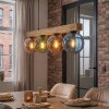 Gastor Hanglamp, Kogellampje, Hanglamp Natuurlijke kleuren, Zwart, 4-lichts
