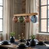 Gastor Hanglamp, Kogellampje, Hanglamp Natuurlijke kleuren, Zwart, 4-lichts