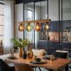 Gastor Hanglamp, Kogellampje, Hanglamp Natuurlijke kleuren, Zwart, 4-lichts