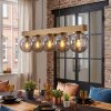 Gastor Hanglamp, Kogellampje, Hanglamp Natuurlijke kleuren, Zwart, 5-lichts