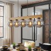 Gastor Hanglamp, Kogellampje, Hanglamp Natuurlijke kleuren, Zwart, 5-lichts