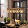 Gastor Hanglamp, Kogellampje, Hanglamp Natuurlijke kleuren, Zwart, 5-lichts