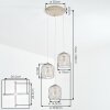 Narla Hanglamp, Hanglamp Zandkleurig, 3-lichts