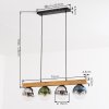 Gastor Hanglamp, Kogellampje, Hanglamp Natuurlijke kleuren, Zwart, 4-lichts