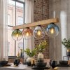 Gastor Hanglamp, Kogellampje, Hanglamp Natuurlijke kleuren, Zwart, 4-lichts