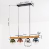Gastor Hanglamp, Kogellampje, Hanglamp Natuurlijke kleuren, Zwart, 4-lichts