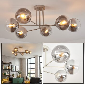 Gastor Plafondlamp, Kogellampje Zandkleurig, 6-lichts