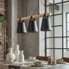 Andian Hanglamp, Hanglamp Natuurlijke kleuren, Zwart, 3-lichts